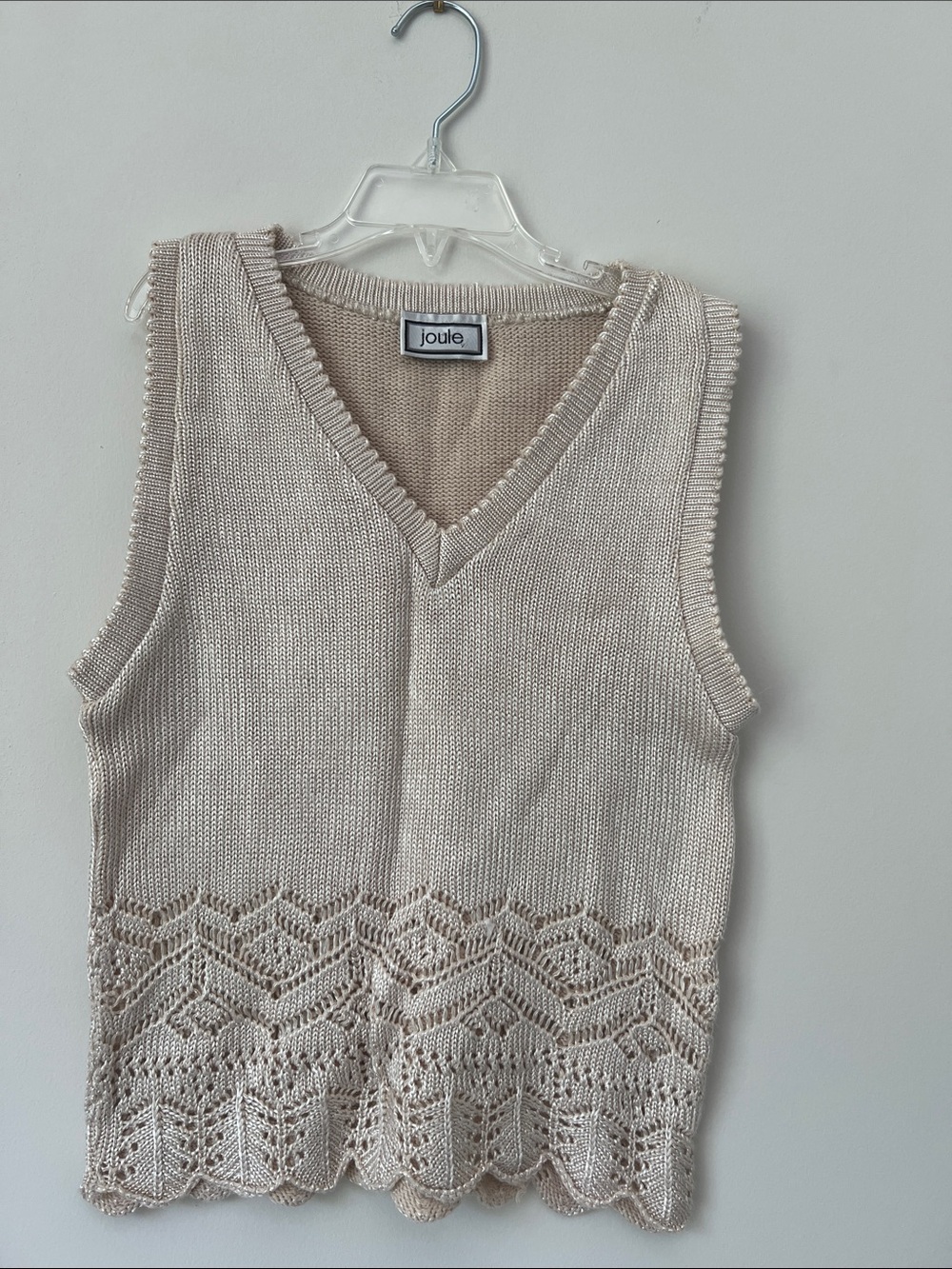 Joule Cream Crochet-Edge Knit top